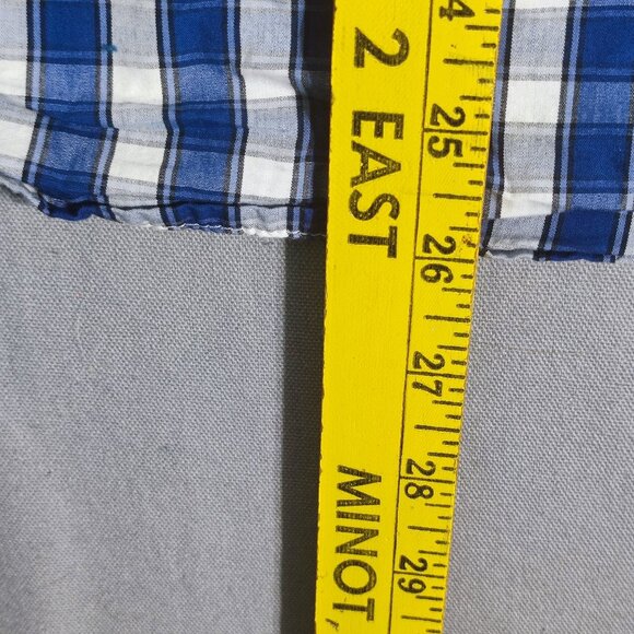 Levi's casual button down shirt men's size M blue white checkered long sleeve - Picture 12 of 12